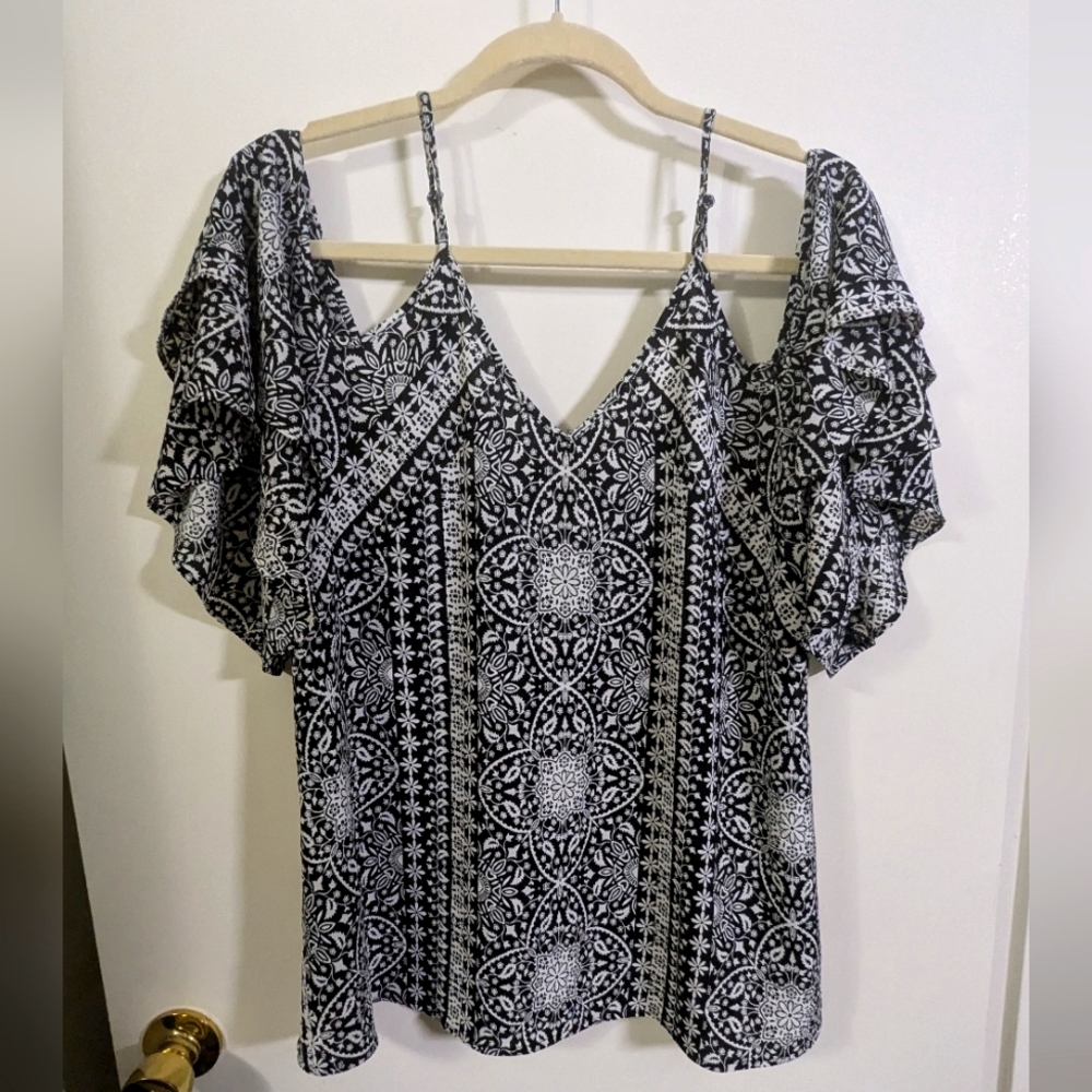 ROW A cold shoulder blouse
